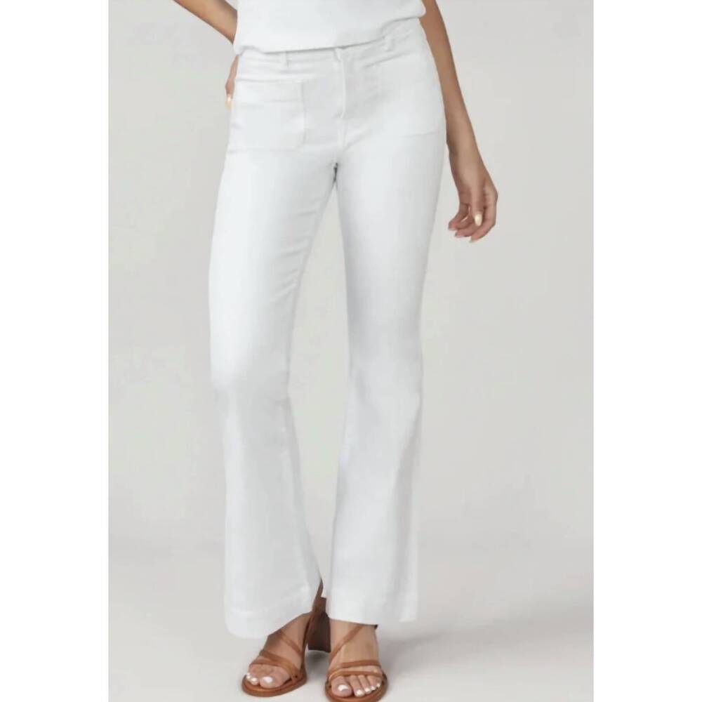 NEW LOLA JEANS alice high rise flare jeans in white